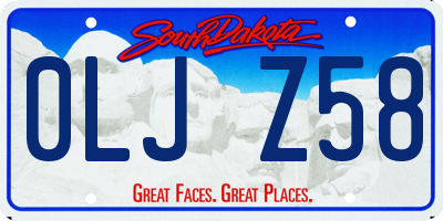 SD license plate 0LJZ58