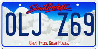 SD license plate 0LJZ69