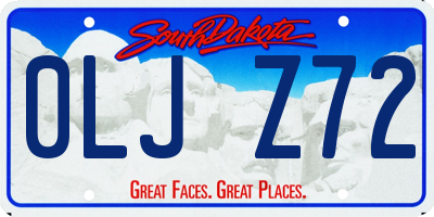 SD license plate 0LJZ72