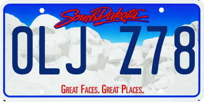 SD license plate 0LJZ78