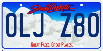 SD license plate 0LJZ80
