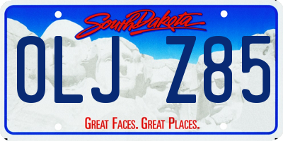 SD license plate 0LJZ85
