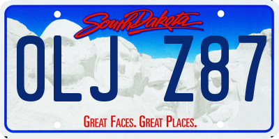 SD license plate 0LJZ87