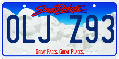 SD license plate 0LJZ93