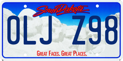 SD license plate 0LJZ98