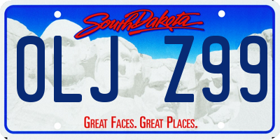 SD license plate 0LJZ99