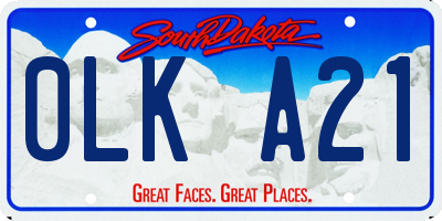 SD license plate 0LKA21