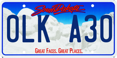 SD license plate 0LKA30