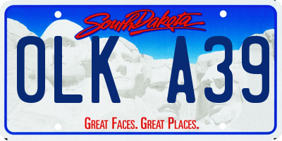 SD license plate 0LKA39