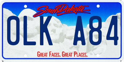 SD license plate 0LKA84