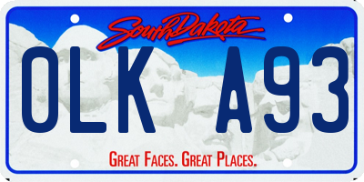 SD license plate 0LKA93