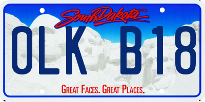 SD license plate 0LKB18