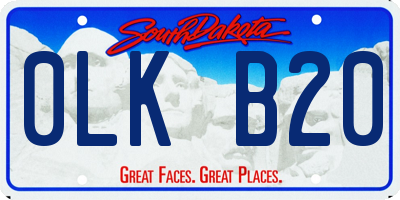 SD license plate 0LKB20