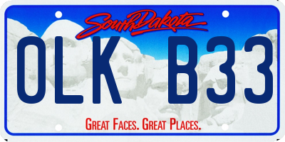 SD license plate 0LKB33