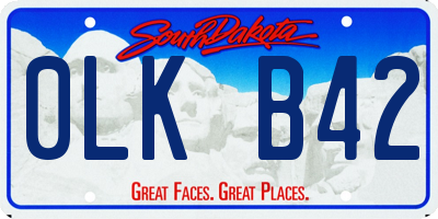 SD license plate 0LKB42