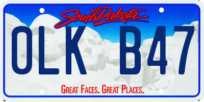 SD license plate 0LKB47