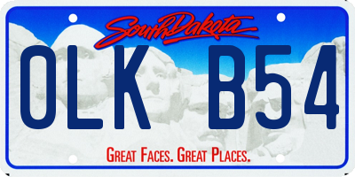 SD license plate 0LKB54