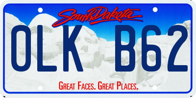 SD license plate 0LKB62