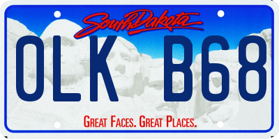 SD license plate 0LKB68