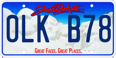 SD license plate 0LKB78