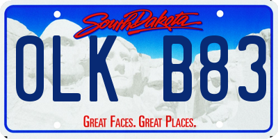 SD license plate 0LKB83