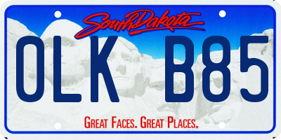 SD license plate 0LKB85