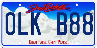 SD license plate 0LKB88