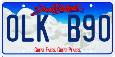 SD license plate 0LKB90
