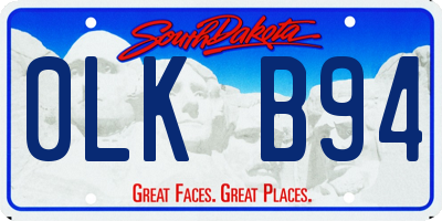 SD license plate 0LKB94