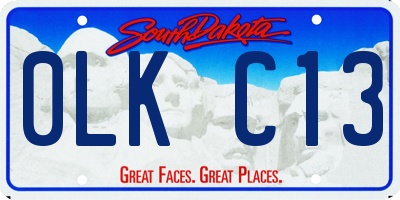 SD license plate 0LKC13