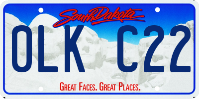 SD license plate 0LKC22