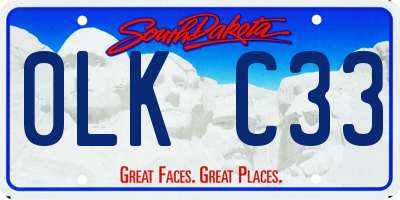 SD license plate 0LKC33