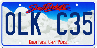SD license plate 0LKC35