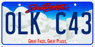 SD license plate 0LKC43