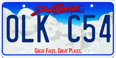 SD license plate 0LKC54