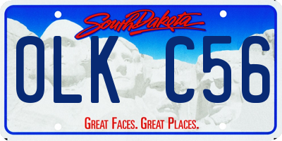 SD license plate 0LKC56