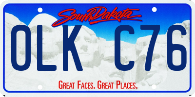 SD license plate 0LKC76