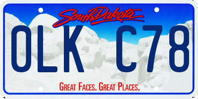 SD license plate 0LKC78