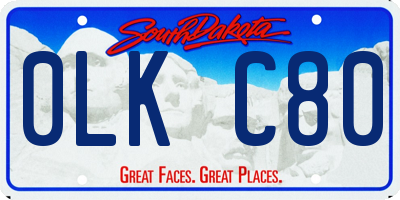 SD license plate 0LKC80