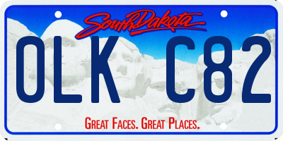 SD license plate 0LKC82