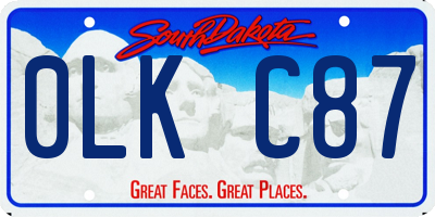 SD license plate 0LKC87