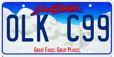 SD license plate 0LKC99