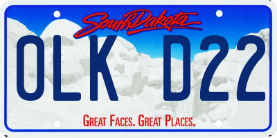 SD license plate 0LKD22