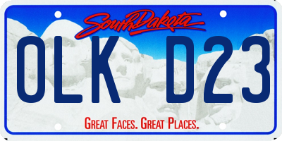 SD license plate 0LKD23