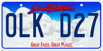 SD license plate 0LKD27