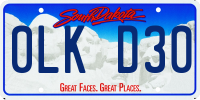 SD license plate 0LKD30