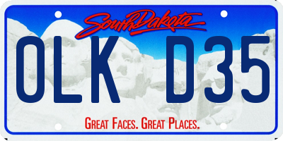 SD license plate 0LKD35