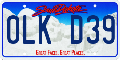 SD license plate 0LKD39