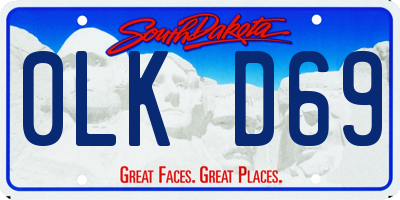 SD license plate 0LKD69