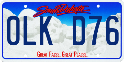 SD license plate 0LKD76